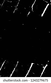 Grunge overlay layer. Abstract black and white vector background. Monochrome vintage surface with dirty pattern in cracks, spots, dots. Old wall in dark horror style design