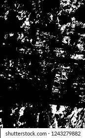 Grunge overlay layer. Abstract black and white vector background. Monochrome vintage surface with dirty pattern in cracks, spots, dots. Old wall in dark horror style design