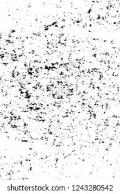 Grunge overlay layer. Abstract black and white vector background. Monochrome vintage surface with dirty pattern in cracks, spots, dots. Old wall in dark horror style design