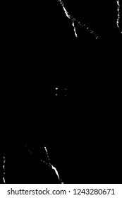 Grunge overlay layer. Abstract black and white vector background. Monochrome vintage surface with dirty pattern in cracks, spots, dots. Old wall in dark horror style design