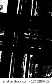 Grunge overlay layer. Abstract black and white vector background. Monochrome vintage surface with dirty pattern in cracks, spots, dots. Old wall in dark horror style design