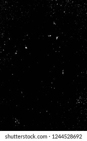Grunge overlay layer. Abstract black and white vector background. Monochrome vintage surface with dirty pattern in cracks, spots, dots. Old wall in dark horror style design