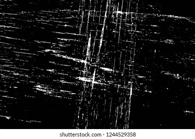 Grunge overlay layer. Abstract black and white vector background. Monochrome vintage surface with dirty pattern in cracks, spots, dots. Old wall in dark horror style design