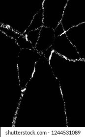 Grunge overlay layer. Abstract black and white vector background. Monochrome vintage surface with dirty pattern in cracks, spots, dots. Old wall in dark horror style design