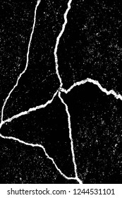 Grunge overlay layer. Abstract black and white vector background. Monochrome vintage surface with dirty pattern in cracks, spots, dots. Old wall in dark horror style design