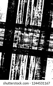 Grunge overlay layer. Abstract black and white vector background. Monochrome vintage surface with dirty pattern in cracks, spots, dots. Old wall in dark horror style design