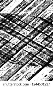 Grunge overlay layer. Abstract black and white vector background. Monochrome vintage surface with dirty pattern in cracks, spots, dots. Old wall in dark horror style design
