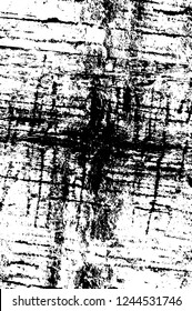 Grunge overlay layer. Abstract black and white vector background. Monochrome vintage surface with dirty pattern in cracks, spots, dots. Old wall in dark horror style design