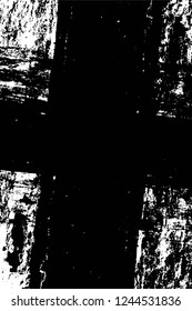 Grunge overlay layer. Abstract black and white vector background. Monochrome vintage surface with dirty pattern in cracks, spots, dots. Old wall in dark horror style design