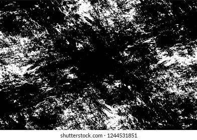 Grunge overlay layer. Abstract black and white vector background. Monochrome vintage surface with dirty pattern in cracks, spots, dots. Old wall in dark horror style design