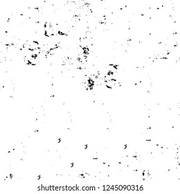 Grunge overlay layer. Abstract black and white vector background. Monochrome vintage surface with dirty pattern in cracks, spots, dots. Old wall in dark horror style design