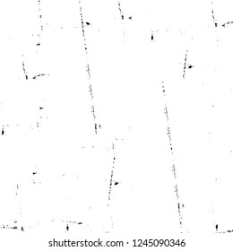 Grunge overlay layer. Abstract black and white vector background. Monochrome vintage surface with dirty pattern in cracks, spots, dots. Old wall in dark horror style design