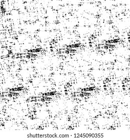 Grunge overlay layer. Abstract black and white vector background. Monochrome vintage surface with dirty pattern in cracks, spots, dots. Old wall in dark horror style design