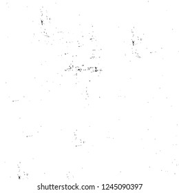 Grunge overlay layer. Abstract black and white vector background. Monochrome vintage surface with dirty pattern in cracks, spots, dots. Old wall in dark horror style design