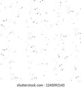Grunge overlay layer. Abstract black and white vector background. Monochrome vintage surface with dirty pattern in cracks, spots, dots. Old wall in dark horror style design