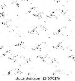 Grunge overlay layer. Abstract black and white vector background. Monochrome vintage surface with dirty pattern in cracks, spots, dots. Old wall in dark horror style design