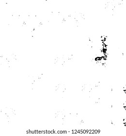 Grunge overlay layer. Abstract black and white vector background. Monochrome vintage surface with dirty pattern in cracks, spots, dots. Old wall in dark horror style design