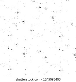 Grunge overlay layer. Abstract black and white vector background. Monochrome vintage surface with dirty pattern in cracks, spots, dots. Old wall in dark horror style design