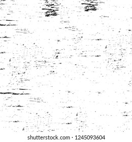 Grunge overlay layer. Abstract black and white vector background. Monochrome vintage surface with dirty pattern in cracks, spots, dots. Old wall in dark horror style design