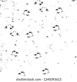 Grunge overlay layer. Abstract black and white vector background. Monochrome vintage surface with dirty pattern in cracks, spots, dots. Old wall in dark horror style design