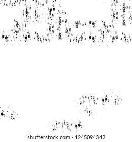 Grunge overlay layer. Abstract black and white vector background. Monochrome vintage surface with dirty pattern in cracks, spots, dots. Old wall in dark horror style design