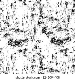 Grunge overlay layer. Abstract black and white vector background. Monochrome vintage surface with dirty pattern in cracks, spots, dots. Old wall in dark horror style design