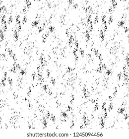 Grunge overlay layer. Abstract black and white vector background. Monochrome vintage surface with dirty pattern in cracks, spots, dots. Old wall in dark horror style design