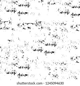 Grunge overlay layer. Abstract black and white vector background. Monochrome vintage surface with dirty pattern in cracks, spots, dots. Old wall in dark horror style design