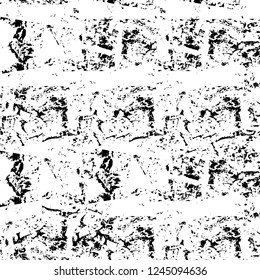Grunge overlay layer. Abstract black and white vector background. Monochrome vintage surface with dirty pattern in cracks, spots, dots. Old wall in dark horror style design