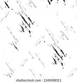 Grunge overlay layer. Abstract black and white vector background. Monochrome vintage surface with dirty pattern in cracks, spots, dots. Old wall in dark horror style design