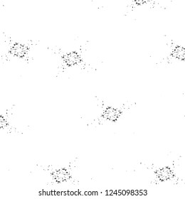 Grunge overlay layer. Abstract black and white vector background. Monochrome vintage surface with dirty pattern in cracks, spots, dots. Old wall in dark horror style design