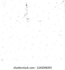 Grunge overlay layer. Abstract black and white vector background. Monochrome vintage surface with dirty pattern in cracks, spots, dots. Old wall in dark horror style design