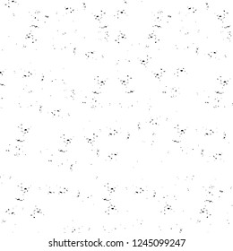 Grunge overlay layer. Abstract black and white vector background. Monochrome vintage surface with dirty pattern in cracks, spots, dots. Old wall in dark horror style design