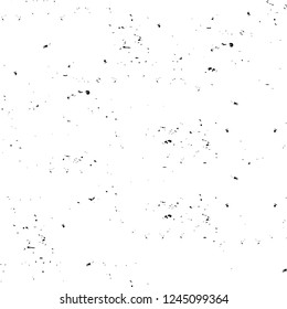 Grunge overlay layer. Abstract black and white vector background. Monochrome vintage surface with dirty pattern in cracks, spots, dots. Old wall in dark horror style design