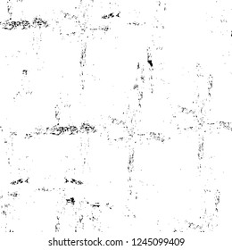 Grunge overlay layer. Abstract black and white vector background. Monochrome vintage surface with dirty pattern in cracks, spots, dots. Old wall in dark horror style design