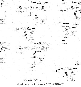 Grunge overlay layer. Abstract black and white vector background. Monochrome vintage surface with dirty pattern in cracks, spots, dots. Old wall in dark horror style design