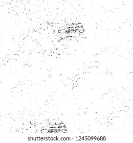 Grunge overlay layer. Abstract black and white vector background. Monochrome vintage surface with dirty pattern in cracks, spots, dots. Old wall in dark horror style design