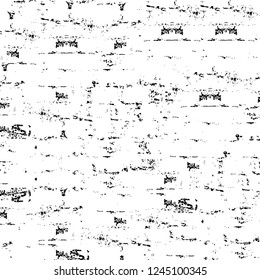 Grunge overlay layer. Abstract black and white vector background. Monochrome vintage surface with dirty pattern in cracks, spots, dots. Old wall in dark horror style design