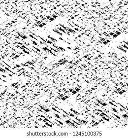 Grunge overlay layer. Abstract black and white vector background. Monochrome vintage surface with dirty pattern in cracks, spots, dots. Old wall in dark horror style design