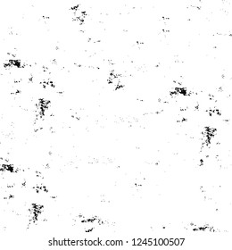 Grunge overlay layer. Abstract black and white vector background. Monochrome vintage surface with dirty pattern in cracks, spots, dots. Old wall in dark horror style design
