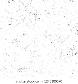 Grunge overlay layer. Abstract black and white vector background. Monochrome vintage surface with dirty pattern in cracks, spots, dots. Old wall in dark horror style design