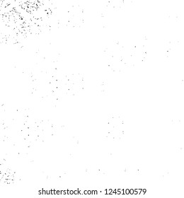 Grunge overlay layer. Abstract black and white vector background. Monochrome vintage surface with dirty pattern in cracks, spots, dots. Old wall in dark horror style design