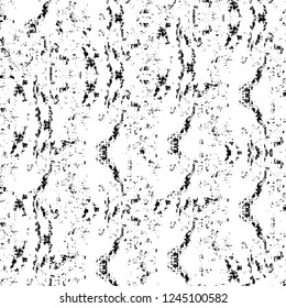 Grunge overlay layer. Abstract black and white vector background. Monochrome vintage surface with dirty pattern in cracks, spots, dots. Old wall in dark horror style design
