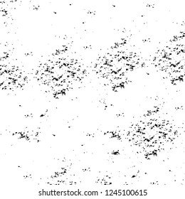Grunge overlay layer. Abstract black and white vector background. Monochrome vintage surface with dirty pattern in cracks, spots, dots. Old wall in dark horror style design