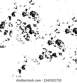 Grunge overlay layer. Abstract black and white vector background. Monochrome vintage surface with dirty pattern in cracks, spots, dots. Old wall in dark horror style design