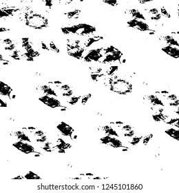 Grunge overlay layer. Abstract black and white vector background. Monochrome vintage surface with dirty pattern in cracks, spots, dots. Old wall in dark horror style design