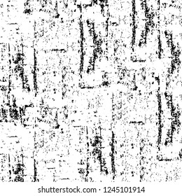 Grunge overlay layer. Abstract black and white vector background. Monochrome vintage surface with dirty pattern in cracks, spots, dots. Old wall in dark horror style design