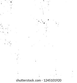 Grunge overlay layer. Abstract black and white vector background. Monochrome vintage surface with dirty pattern in cracks, spots, dots. Old wall in dark horror style design