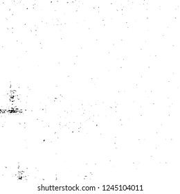 Grunge overlay layer. Abstract black and white vector background. Monochrome vintage surface with dirty pattern in cracks, spots, dots. Old wall in dark horror style design