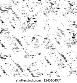 Grunge overlay layer. Abstract black and white vector background. Monochrome vintage surface with dirty pattern in cracks, spots, dots. Old wall in dark horror style design